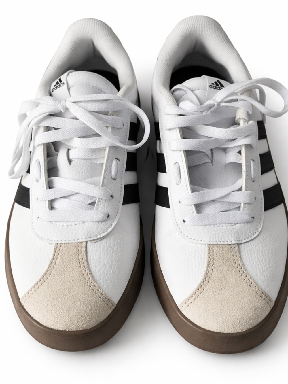 Adidas White Black Stripe Sneakers Gum Sole Womens Size 9 Casual Retro